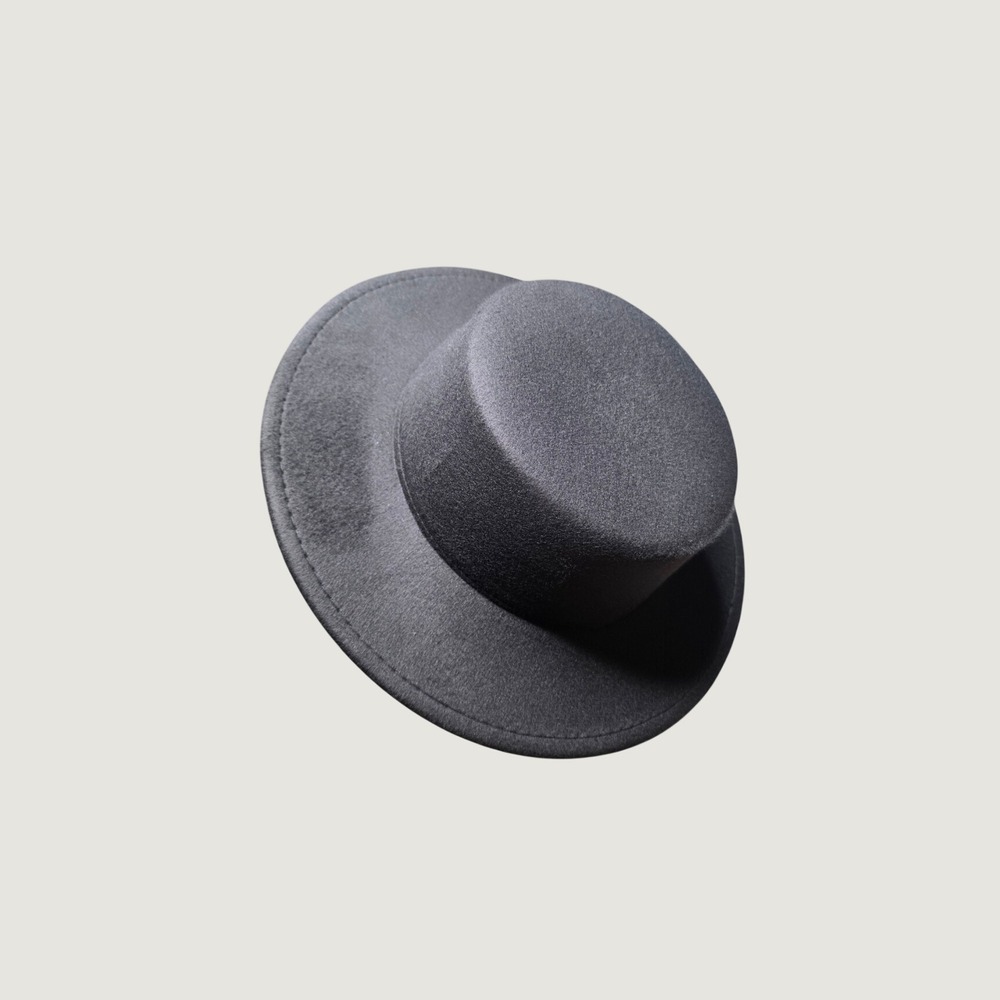 Wide Brim Fedora Hat Women Flat Top Vintage Boho Parisian One Size